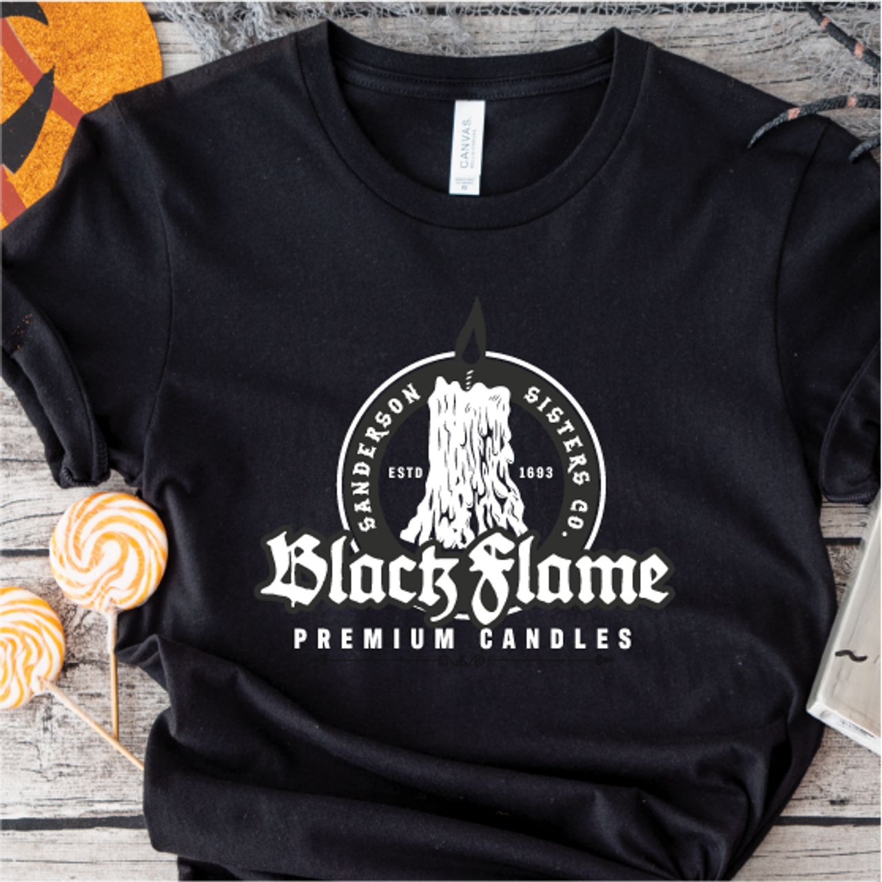 "Sanderson Sisters Black Flame Candle Company"