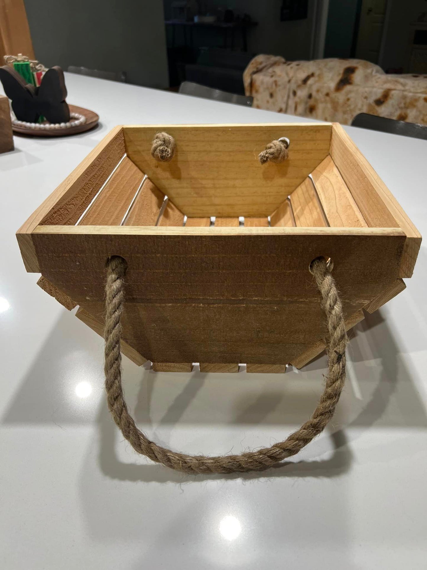 Amish Harvest Basket, hand-made from reclaimed cedar