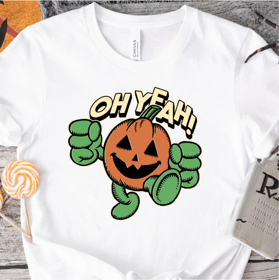 "Oh Yeah" Halloween Pumpkin Man