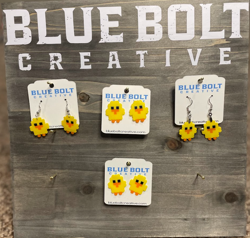 Chick Perler Bead Earrings