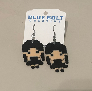 Wednesday Addams Perler Bead Earrings