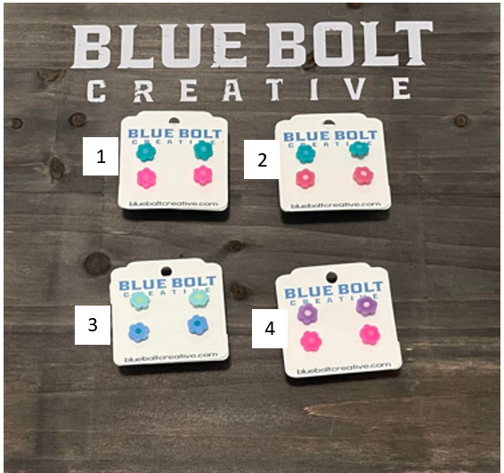 Flower Perler Bead Stud Earrings