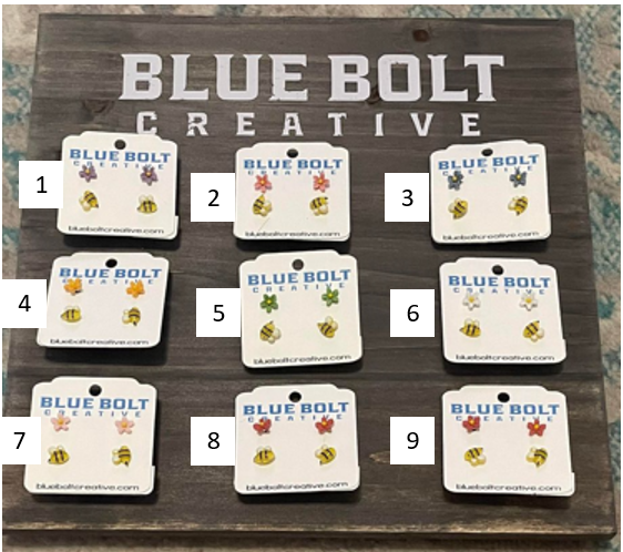 Bees and Flowers Stud Earrings