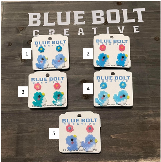 Birds and Flowers Perler Bead Stud Earrings