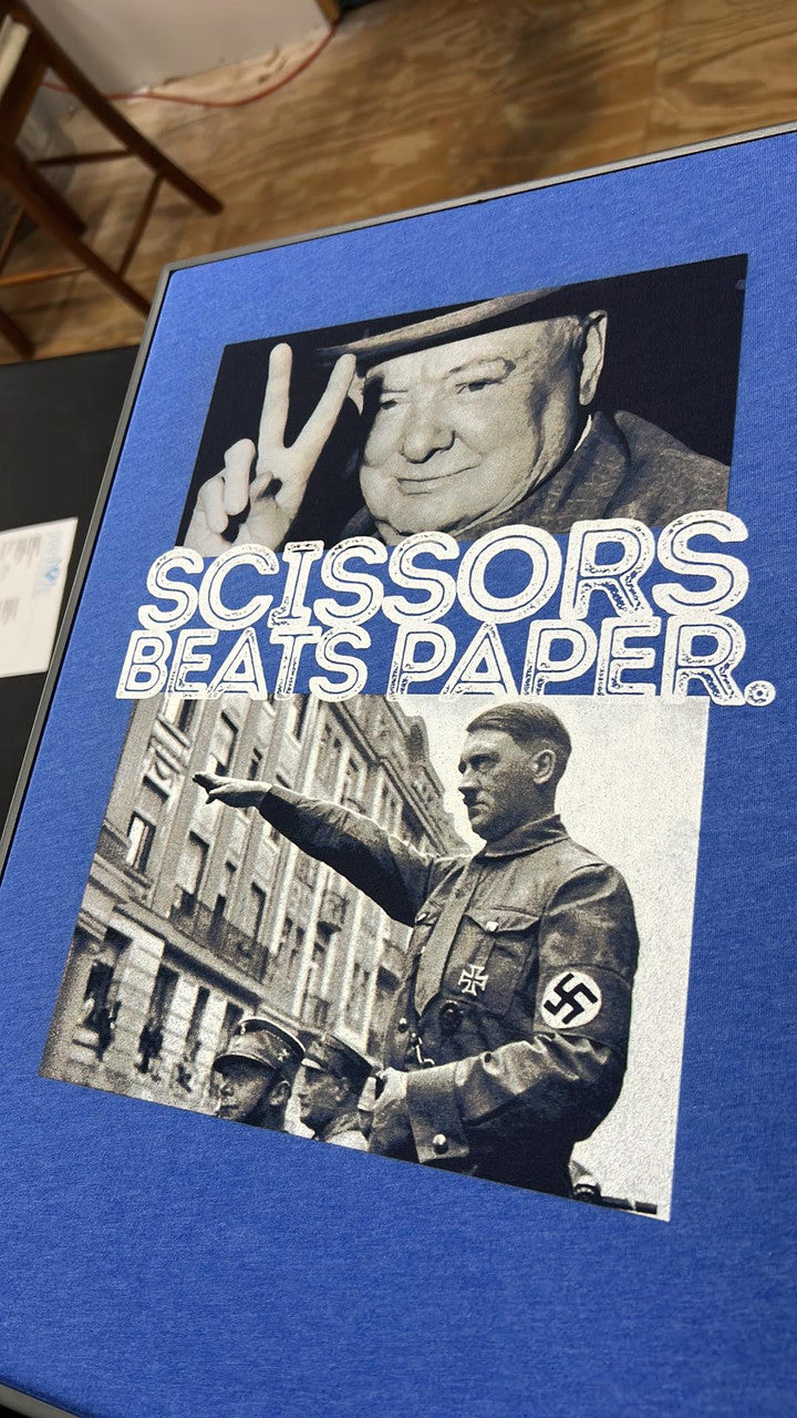 "Scissors Beats Paper World War II" Unisex Tee