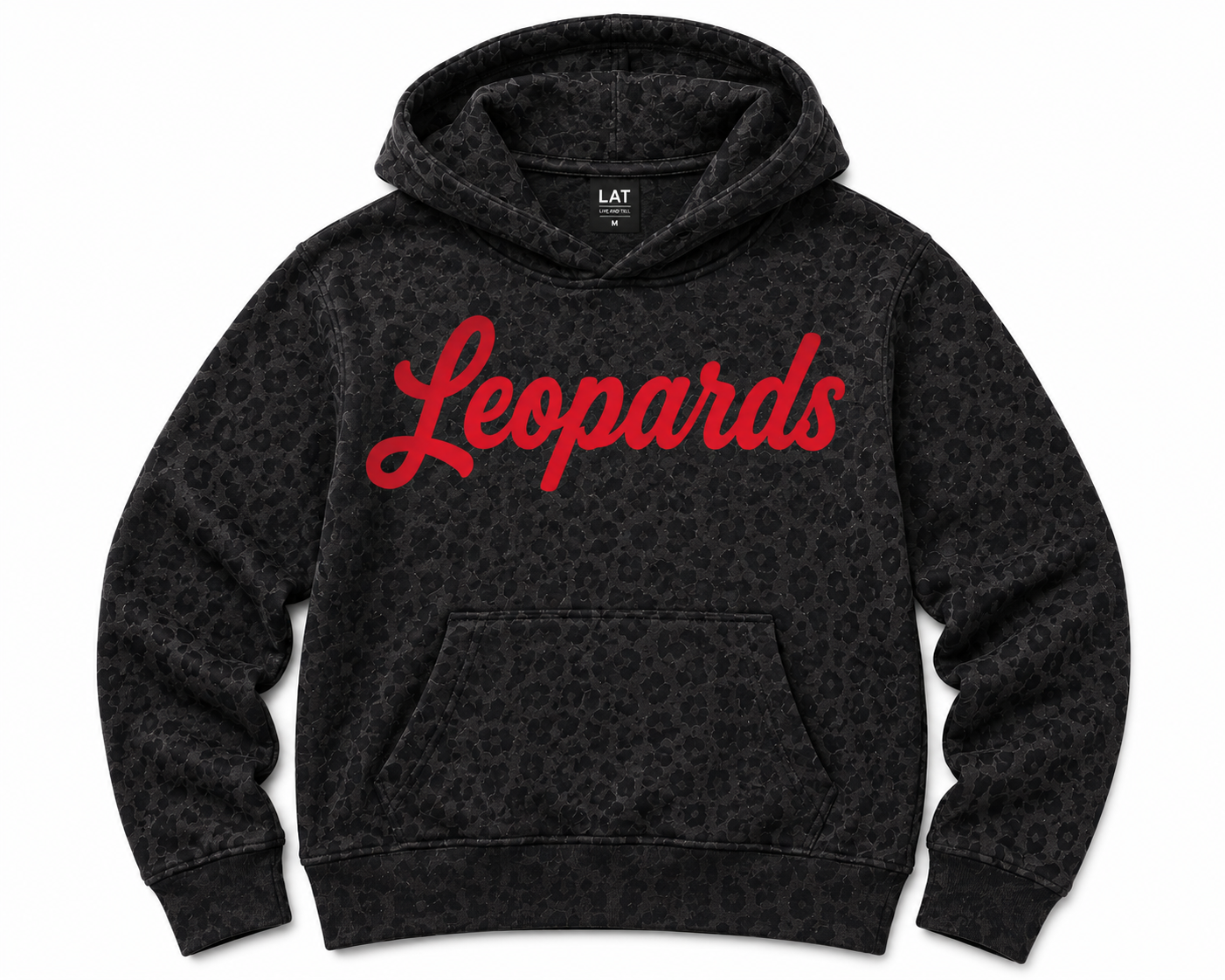 Black Leopard Print Leopards Scripty ADULT and YOUTH Size (Lillard)