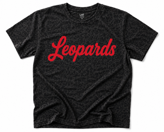 Lillard Black Leopard Print Leopards Scripty ADULT and YOUTH Size (Lillard)