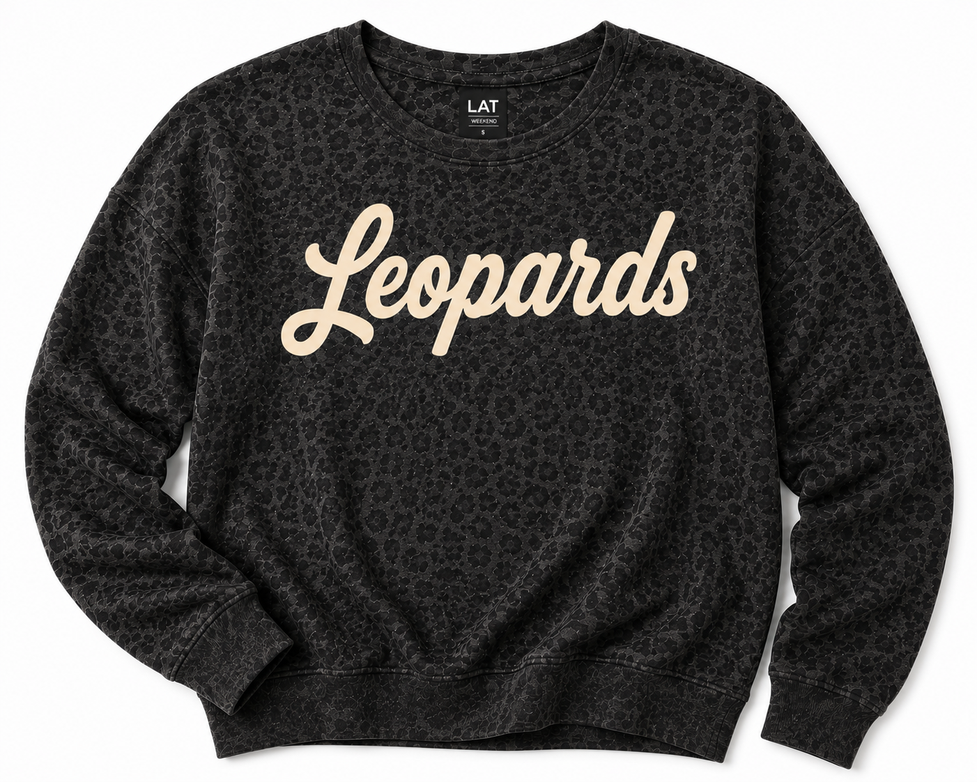 Black Leopard Print Leopards Scripty ADULT and YOUTH Size (Lillard)