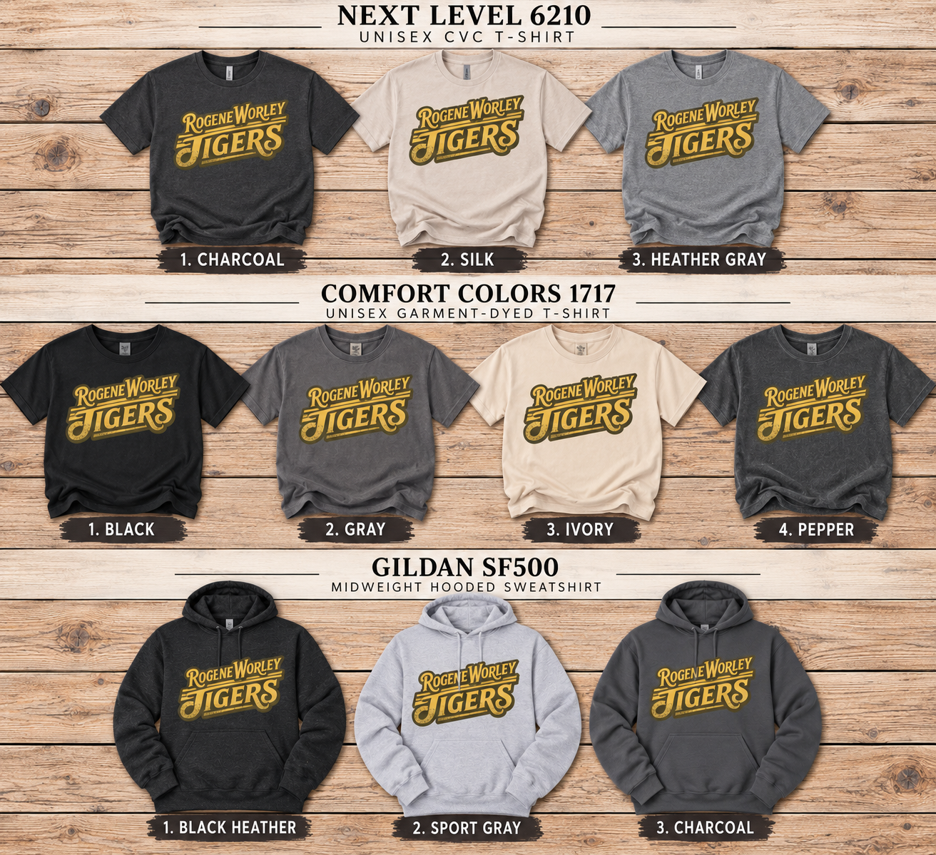 Worley Tigers AVIATOR (short, long and hoodie)