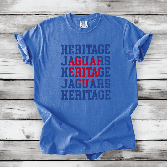 Heritage Jags Block Heart - Comfort Colors