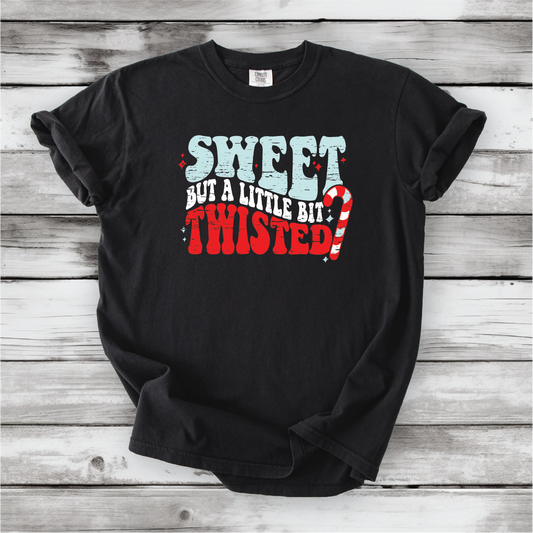 Cute Christmas shirts, Sweet but Twisted - Christmas Candy Cane shirts, Vintage Christmas Designs- Comfort Colors