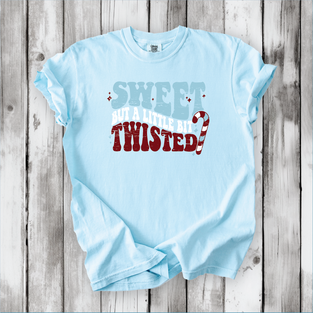 Cute Christmas shirts, Sweet but Twisted - Christmas Candy Cane shirts, Vintage Christmas Designs- Comfort Colors