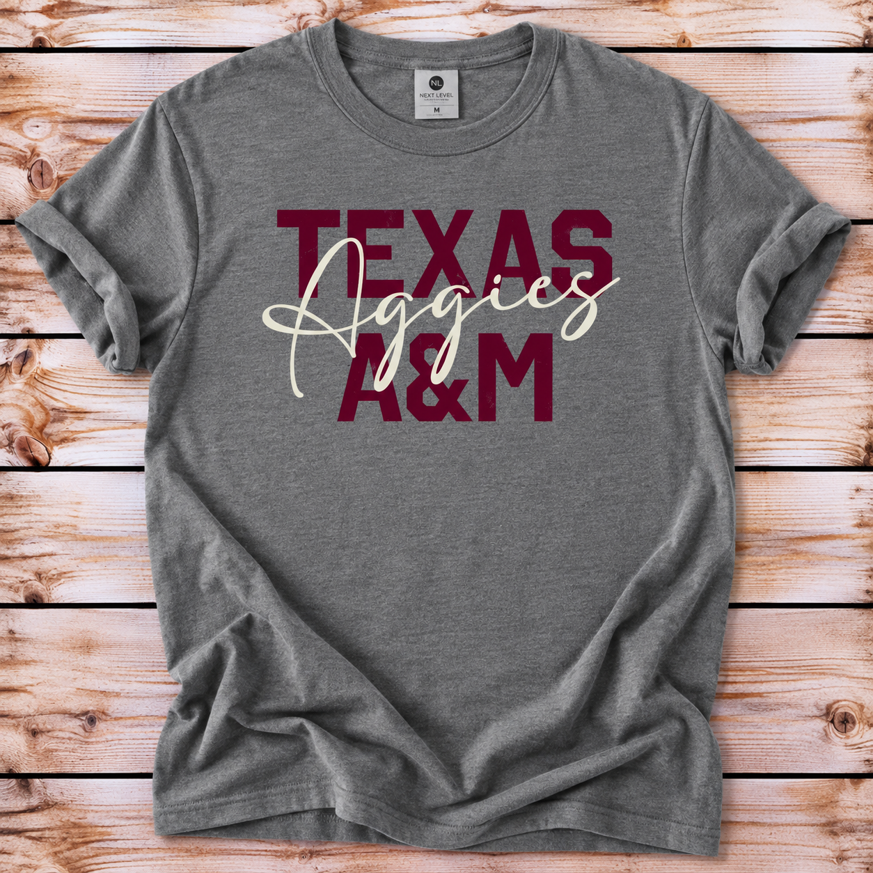 Texas A&M BLOCK Aggies Scripty Shirt