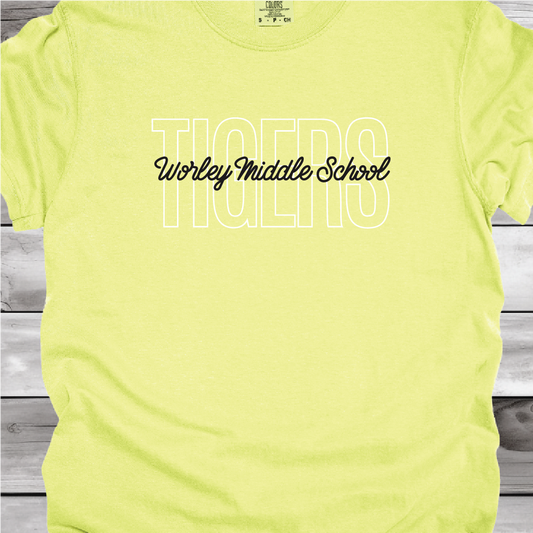 Tigers - Worley Middle School scripty - Comfort Colors