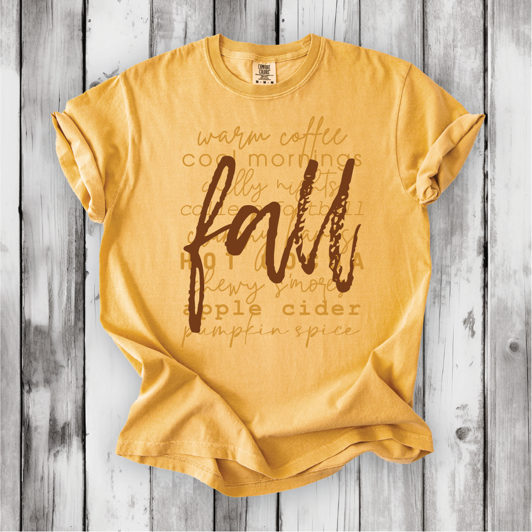 Fall Words T-shirt - Perfect Autumn/Fall shirt - Comfort Colors